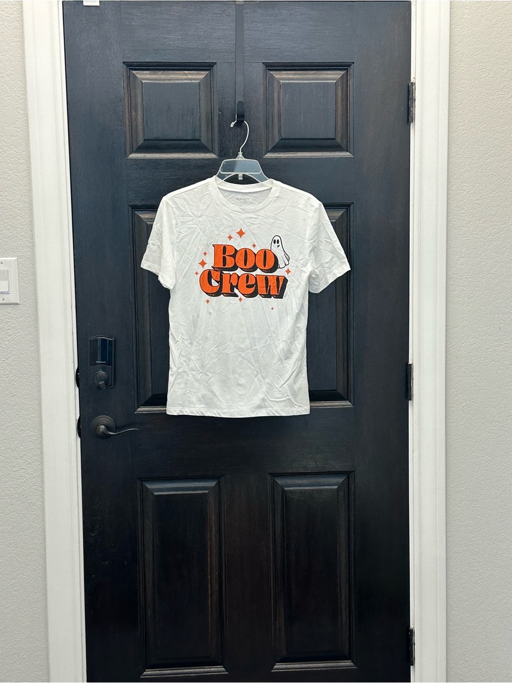 Old Navy White Boo Crew Crew Neck Tee XL
